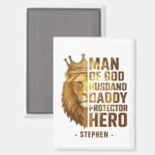 Man van God Lion Crown Design - Man, papa Magneet (Voorkant / Achterkant)