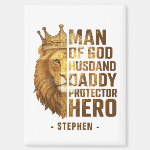 Man van God Lion Crown Design - Man, papa Magneet