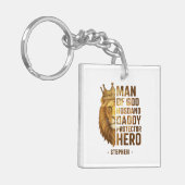 Man van God Lion Crown Design - Man, papa Sleutelhanger (Voorkant Links)