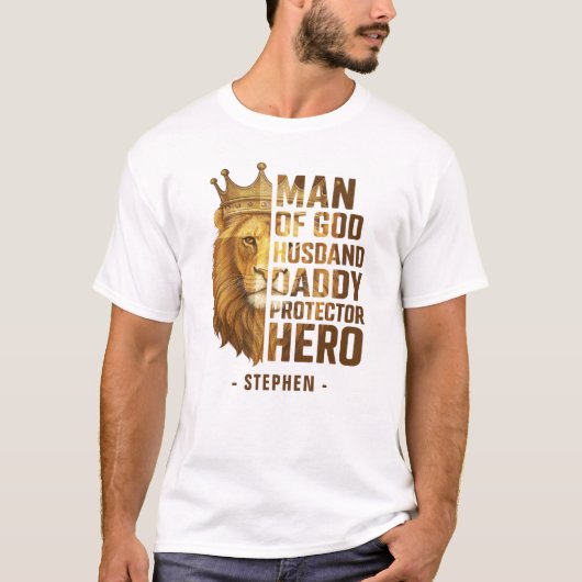 Man van God Lion Crown Design - Man, papa T-shirt (Voorkant)