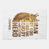 Man van God Lion Crown Design - Man, papa Theedoek (Horizontaal)