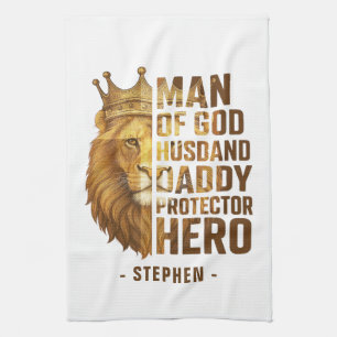Man van God Lion Crown Design - Man, papa Theedoek