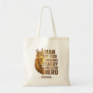 Man van God Lion Crown Design - Man, papa Tote Bag