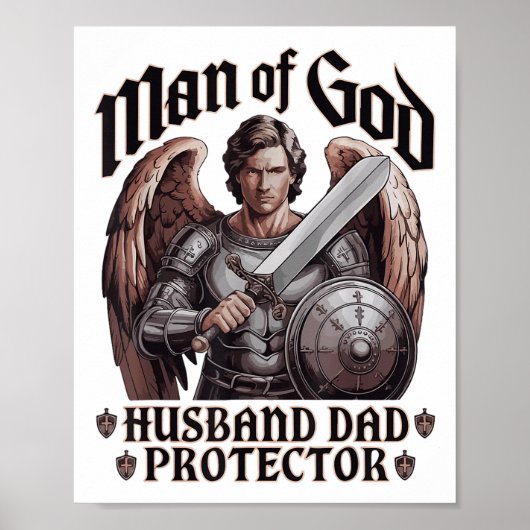 Man van God Man Papa Christelijk Jesus Blessed Da Poster (Voorkant)