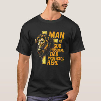 man van God Man Vader Beschermer Hero Christelijk  T-shirt