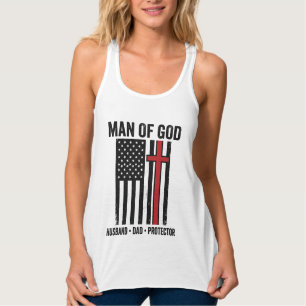 Man van God Patriottisch Kruis Christelijk T-shirt