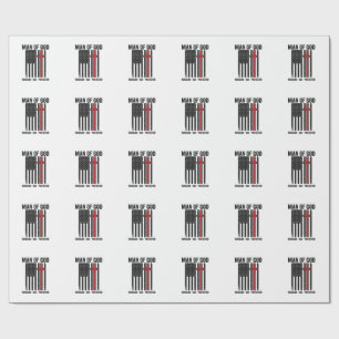 Man van God Patriottisch Kruis Christelijk T-shirt Cadeaupapier