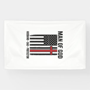 Man van God Patriottisch Kruis Christelijk T-shirt Spandoek