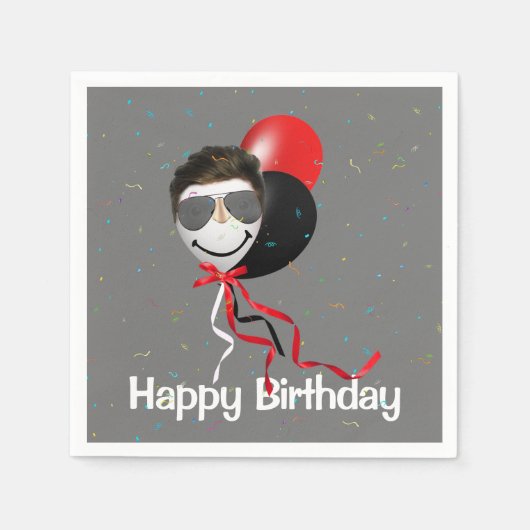 Man van het Birthday-feest op de ballon Servet (Voorkant)