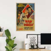 Man van het bos ~ Randolph Scott ~ Verna Hillie Poster (Thuiskantoor)
