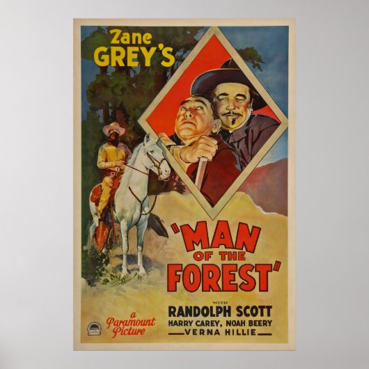 Man van het bos ~ Randolph Scott ~ Verna Hillie Poster (Voorkant)