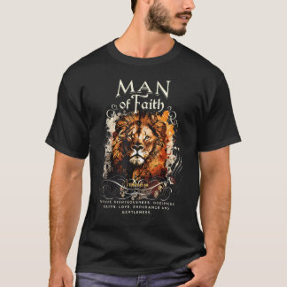 Man Van Het Geloof Leeuw Christelijke Spreuk Jezus T-shirt