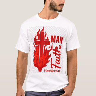 Man van het geloof rood t-shirt