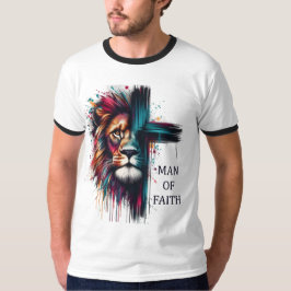 Man van het geloof - Waterverf Leeuw T-shirt
