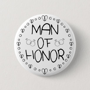Man van het Honor Wedding Ronde Button 5,7 Cm