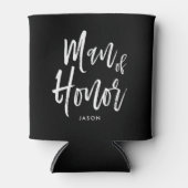 Man van Honor | Aangepaste bruiloft in Script-stij Blikjeskoeler (Voorkant)