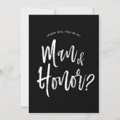 Man van Honor | Aangepaste bruiloft in Script-stij Kaart (Voorkant)