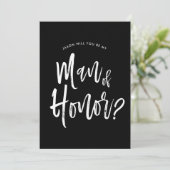 Man van Honor | Aangepaste bruiloft in Script-stij Kaart (Staand voorkant)