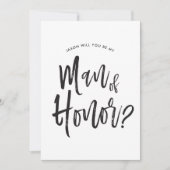 Man van Honor | Aangepaste bruiloft in Script-stij Kaart (Voorkant)