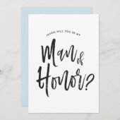 Man van Honor | Aangepaste bruiloft in Script-stij Kaart (Voorkant / Achterkant)