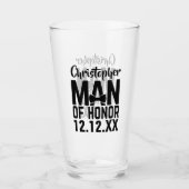 Man van Honor Glass Tumbler voor bruiloft (Voorkant)