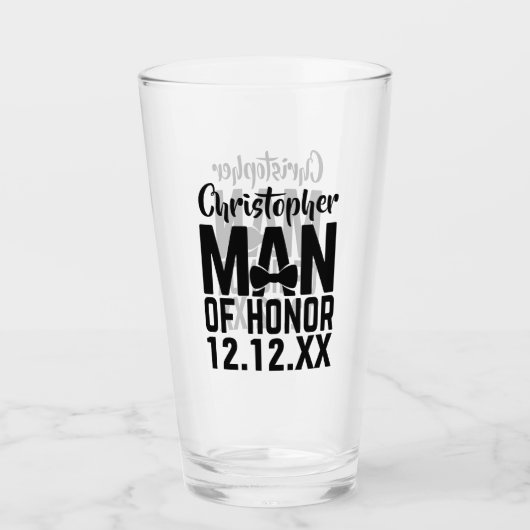 Man van Honor Glass Tumbler voor bruiloft (Voorkant)