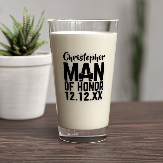 Man van Honor Glass Tumbler voor bruiloft