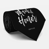 Man van Honor | Manuscript Style Gepersonaliseerd Stropdas (Opgerold)