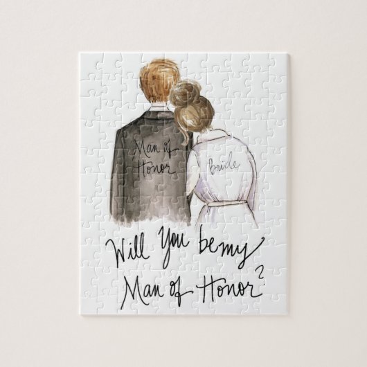 Man van Honor? Puzzle Br Bun Bride Dk Bl Man Legpuzzel (Verticaal)