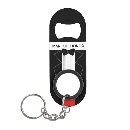 Man van Honor Tuxedo Wedding Sleutelhanger Bottle  Mini Flessenopener (Voorkant)