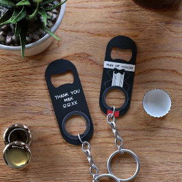 Man van Honor Tuxedo Wedding Sleutelhanger Bottle  Mini Flessenopener
