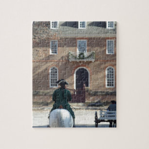 Man van koloniaal Williamsburg op paarden Legpuzzel