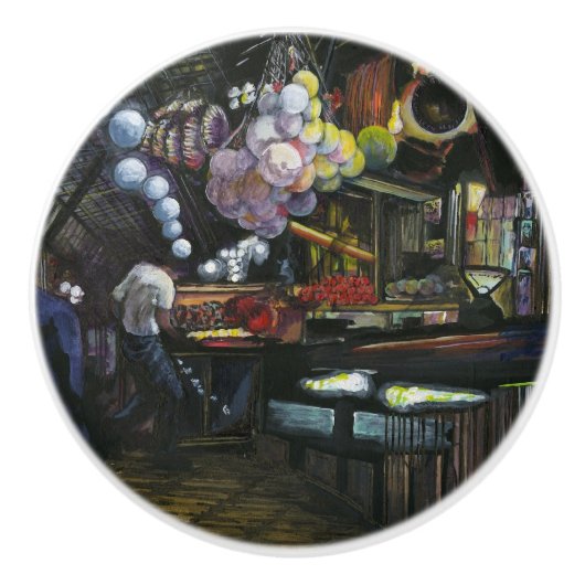 Man van Koophandel, Jeruzalem Keramische Knop (Voorkant)