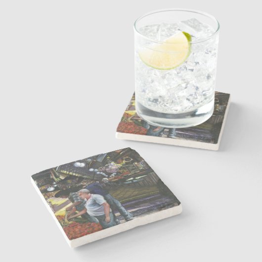 Man van Koophandel, Jeruzalem Stenen Onderzetter (Zijkant)