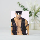 Man van leder briefkaart (Staand voorkant)