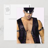 Man van leder briefkaart (Voorkant / Achterkant)