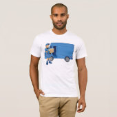 Man van levering en bestelwagen t-shirt (Voorkant volledig)