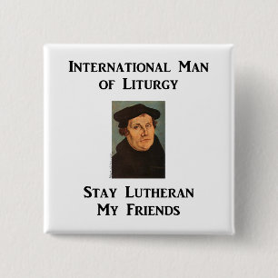 Man van Liturgy Vierkante Button 5,1 Cm