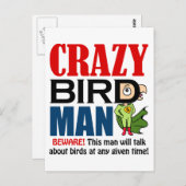 Man van luie vogel briefkaart (Voorkant / Achterkant)