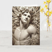 Man van marmer Hete vent Gay Thema Wenskaart Kaart (Gele Bloem)