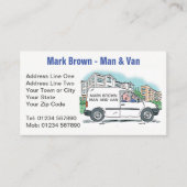 Man & Van met naam op Bedrijf Van Visitekaartje (Voorkant)