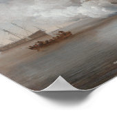 Man-van-oorlog die een kanonschot afvuren poster (Hoek)