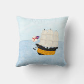Man van oorlog in Zee Nautical Sailing Adventure Kussen (Achterkant)