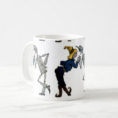 Man van pees en tin koffiemok (Voorkant links)