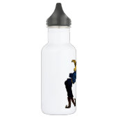 Man van pees en tin waterfles  (Links)