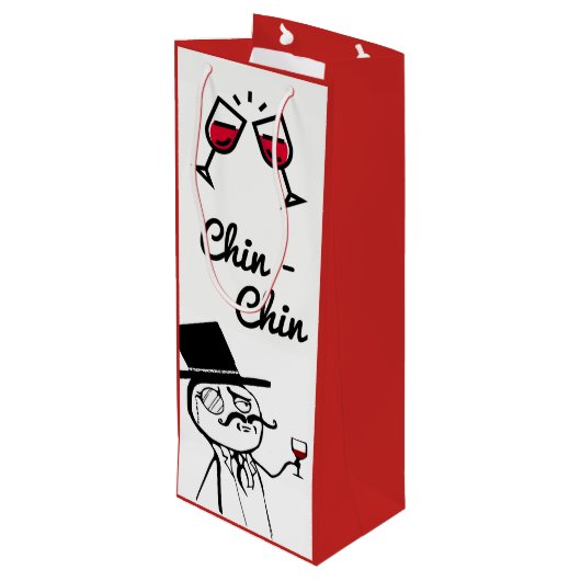 Man van poedervorm met bovenste hoogovenkanton wijn cadeautas (Achterkant Gekanteld)