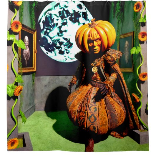 Man van pompoen douchegordijn (Voorkant)