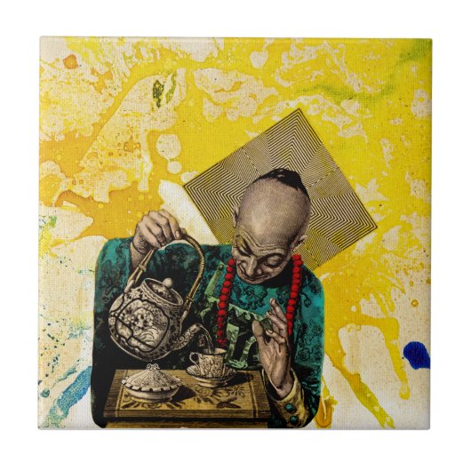 Man van Tea door Michael Moffa Tegeltje (Voorkant)