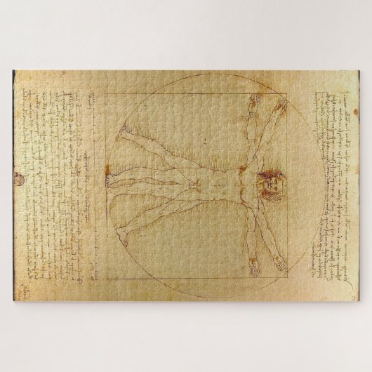 Man van Vitruvius door Leonardo da Vinci (ca. 1490 Legpuzzel (Horizontaal)