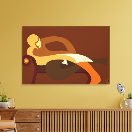 Man van vrije tijd canvas afdruk (Insitu (Woonkamer))